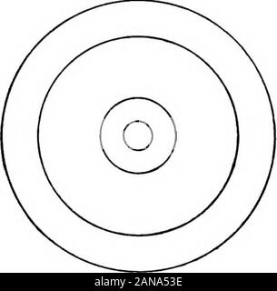 Un elementare trattato su equazioni differenziali e le loro applicazioni . Fig. 3. linee attraverso l'origine. Come il numero di questi è infinita, in questo casean numero infinito di caratteristiche passano attraverso la singolare poinj;. Es.(ii). §*--?, Ossia *.^--l. ax y x ax questo significa che il raggio vettore e la tangente di pendenze. La Fia. 4. il cui prodotto è -1, vale a dire che essi sono perpendicolari. Il char-acteristics sono quindi cerchi di qualsiasi raggio con l'origine come centro. * Vedere una carta, soluzione grafica, dal prof. Takeo Wada, memorie di theCollege della scienza, Imperiale di Kyoto University, Vol Foto Stock