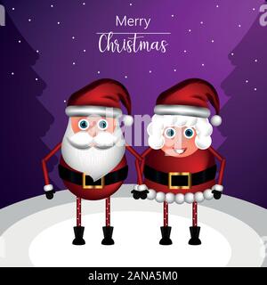 Merry Christmas greeting card Illustrazione Vettoriale
