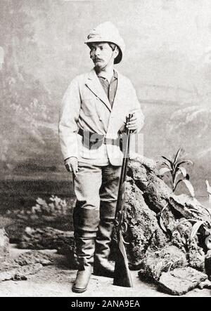 Sir Henry Morton Stanley, nato John Rowlands, 1841 a 1904. Giornalista gallese e explorer. Foto Stock