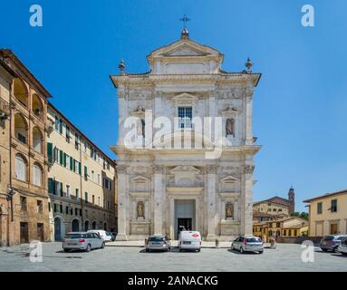 Tardo stile Renaissance-Baroque Santa Maria in Provenzano chiesa collegiata, Siena, Toscana, Italia Foto Stock