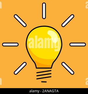 Icona in un semplice stile isolato lampadina. Illustrazione Vettoriale