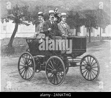 Scientific American Volume 75 Numero 21 (Novembre 1896) . Itis noto come Ar-nolds motorcarriage olio. È eccellente exampleof un carro roundroad al prezzo amoderate-costa £130. Sedi Thecarriage twopeople, butadmits di un sedile inil torna così come tre tocarry peopleor anche quattro peo-p 1 e di moderateweight. L'auto-riage è propelledby benzina, thewell Benzmotor noto utilizzato.L'intero weightof motore isabout 500 libbre.Grazie al con-centrato natureof il propellingagent, il vehiclecan essere eseguito 60 o 70miglia senza ri-riempimento del reser-voir. L'auto-riage è di per sé verypleasing Foto Stock