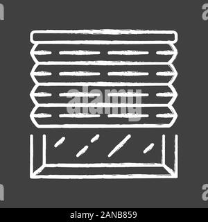 Tende plissettate chalk icona. Sfumature di cellulare. Finestra di ufficio persiane. Camera decorazione di oscuramento, tapparelle, persiane. Interior design, home decor sh Illustrazione Vettoriale