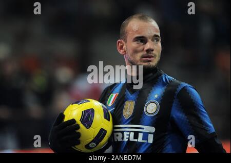 Milano, 06 febbraio 2011, 'G.ALLO STADIO MEAZZA SAN SIRO ' Stadium, il campionato di calcio Seria A 2010/2011, FC Inter - Roma: Wesley Sneijder durante la partita Foto Stock