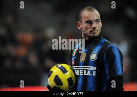 Milano, 06 febbraio 2011, 'G.ALLO STADIO MEAZZA SAN SIRO ' Stadium, il campionato di calcio Seria A 2010/2011, FC Inter - Roma: Wesley Sneijder durante la partita Foto Stock