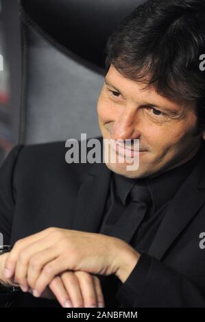 Milano, 05 aprile 2011,' SAN SIRO Stadium, la UEFA Champions League 2010/2011 ,FC Inter - FC Schalke 04 : Leonardo, allenatore di Inter ,prima che il gioco Foto Stock