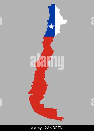 Cile indicatore di mappa illustrazione vettoriale EPS 10 Illustrazione Vettoriale