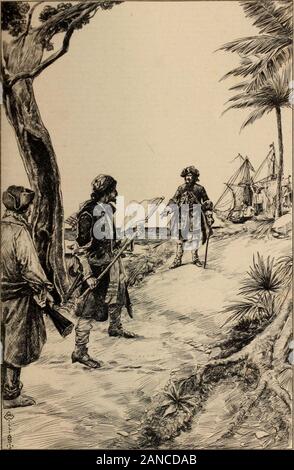 La vita e le strane avventure di Robinson Crusoe . ] 903, DY L'UNIVERSITÀ PR ESS. tOPYR IOHT.1903.2Y la r/NIV ERS I TV premere Robinson Crusoe ma niente di che mai è accaduto a lui nella sua vita egli ha detto,è stata così sorprendente e colpisce a lui in un primo momento, come thedisappointment era sotto quando è tornato finoal isola, e trovato io non c'era. Per quanto riguarda le tre barbari (così li chiamò) thatwere lasciato alle spalle e dei quali egli ha detto di aver un longstory di dirmi, gli Spagnoli tutti pensato themselvesmuch migliore tra i selvaggi, solo che loro num-ber era così piccola. E dice che se fossero beenstron Foto Stock