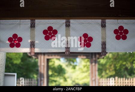 Gli elementi di design da Shinto santuari e templi buddisti a Kyoto, Giappone Foto Stock