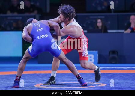 Roma, Italia. 16 gennaio, 2020. Roma, Italia, 16 gen 2020, selcuk può (Turchia) durante il 1Â° classifica della Serie Internazionale Torneo - Giorno 2 - Wrestling - Credito: LM/Luigi Mariani Credito: Luigi Mariani/LP/ZUMA filo/Alamy Live News Foto Stock