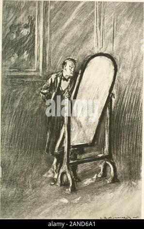 Lo strano caso del DrJekyll MrHudeIllustrated e da Charles Raymond Macauley . Nella 181 Lo strano caso del dottor Jekyll e il signor Hyde mezzo della notturno di passeggeri, queste passioni twobase infuria dentro di lui come una tempesta.Egli camminava veloce, cacciate dalle sue paure, chatter-ing per se stesso, rintanato attraverso il meno fre-quented arterie, contando il minutesthat ancora divisa di lui dalla mezzanotte. Donna Oncea parlavano di lui, offrendo, credo, abox delle luci. Egli percosse in faccia, andshe fuggirono. Quando sono venuto a me in Lanyons, thehorror del mio vecchio amico forse mesomewhat interessato; non mi k Foto Stock