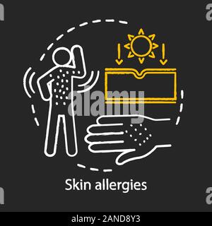 La dermatite da contatto, orticaria chalk icona. Arrossamento della ...
