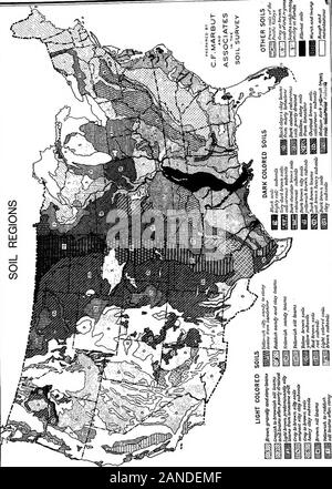 Un riepilogo grafico dell'agricoltura americana, in gran parte basato sul censimento del 1920 ... . FIG. 5.-Questa mappa è molto reducPd e generalizzata da una mappa preparata da statiuniti Meteo Ufficio di presidenza e pubblicato in il gelo e la stagione crescente sezione delcarrello Atlas dell'agricoltura americana. La quota più alta del Rocky Mountain andArid Intermountain Eegions (vedere Fig. 3), e l'essiccatore d'aria (vedere Fig. 4), ?che permitsrapid perdita di calore durante la notte, sono due importanti cause di breve esente da brina stagione.Per gran parte di queste regioni il gelo stagione è più breve che nel nord del Maine orMinnesota. Il Foto Stock