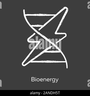 La bioenergia chalk icona. I biocarburanti. La questione organica per la produzione di energia rinnovabile. Segnalazione di corpo mediante impulsi elettrici. La conversione di biomassa in elettr Illustrazione Vettoriale