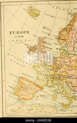 Una introduzione alla storia americana, europea inizi . - ^^^rsi :::? Stonehenge sulla Piana di Salisbury, Inghilterra gli uomini dell'età della pietra sono riusciti a farlo o whythey realizzato il cerchio, nessuno sa. In bronzo e ferro. Due o trecento mila yearsmay trascorsi tra il tempo che gli uomini di età theStone prima imparato a fare pugno asce di pietra focaia,e mans scoperta che il rame potrebbe essere usato per attrezzi.Il rame è un metallo facile per fondere e, w^hen miscelato con un po di stagno, diventa duro abbastanza per fare un molto goodhatchet o coltello. Questa miscela viene chiamato il bronzo, itseems a sono state prima discov Foto Stock