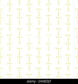 Vector giallo e bianco in stile di matrice binaria di sfondo con la caduta di punti. Senza saldatura verticale modello geometrico. Per il vostro benessere, prodotti per la salute Illustrazione Vettoriale