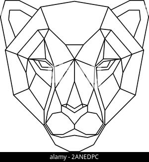 Abstract testa poligonale di ghepardo. Vettore geometrico illustrazione. Illustrazione Vettoriale