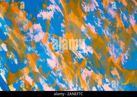 Abstract immagine multicolore, realizzata con una spazzola. Illustrazione Vettoriale