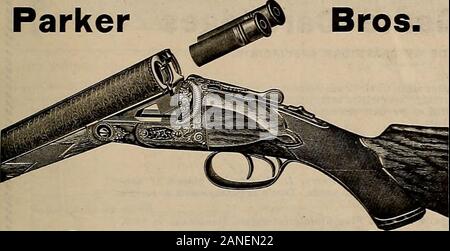 Allevatore e sportivo . Flna Pesca), pistole, sportive e gita buona* né* -r.mpor.RY 1883. 510 Market St., San Francisco MANUFACTURERSm OUTFITTERS/ per il | SPORTIVO CAMPER™atleta. 48-52 GEARY ST.SAN FRANCISCO, CAL. Apparecchiatura*™ APPARATO PER OGNI ESIGENZA. PHOTOGRAPHICSUPPLIES. Parker bros. I responsabili della vecchia affidabile PISTOLA PARKER. Realizzati in tutti gli indicatori e per tutti gli scopi. Facciamo una specialità di 20 gaugeguns. Gli sportivi che vogliono un cannone leggero, dando grande penetrazione e uccidendo powercombined con la bellezza del design e impeccabile equilibrio, dovrebbe acquistare un PAEKER. Inviare per il catalogo. PARKER BROS., Foto Stock