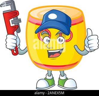 Cool Plumber chinese gold tamburo sulla mascotte picture style Illustrazione Vettoriale