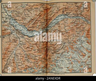La Svizzera e le adiacenti porzioni di Italia, Savoia, e TyrolHandbook per viaggiatori . Foto Stock