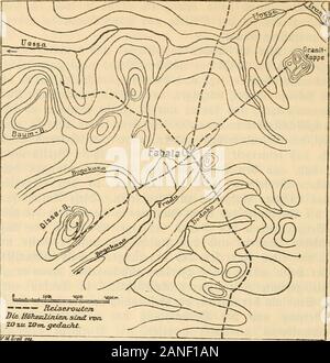 Auf dem wege nach Atlantis; bericht über den verlauf der zweiten reise-periodo der D.io.a.f.ein den Jahren 1908 bis 1910 . meljr erlebten mirliier fjerrlicbe ^raffereien, benn außer bem §errn 5tbmintftrateufunb feinen Slbjutanteu !amen befonber§ bie Ferren ^Bourgeois,dott. Sorjeur. unb (Smbereur, Onu§ auf§ alferrjerjtidjfte entgegen, maSjur golge blatte, ba$ in ben bamalä etma§ madeligen Räumen berSIbminiftration allerliebfte fleine ©tymbofien abgehalten mürben. 2Benn mir bann abenb§ 2lbfd)ieb nahmen, geleitete onu3 einfreunblidjer $ug Iieben§mürbiger ©eifter ba% lange Snbe biZ inunfer Sager. Slufj Foto Stock