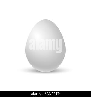 Uovo di pollo. Uovo Ralistic con soft shadow. Singolo animale realistico uovo. Modello per la vacanza di Pasqua isolato su sfondo bianco Illustrazione Vettoriale