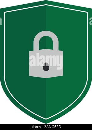 Abstract sicurezza icona vettore illustrazione isolati su sfondo nero. Protezione di schermo icona. Blocco di sicurezza e la relativa icona. Illustrazione Vettoriale