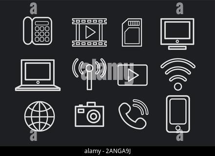 Set di icone. Internet delle cose. Smart house.casa intelligente. Set di icone. Internet delle cose. Casa intelligente. Smart home Illustrazione Vettoriale