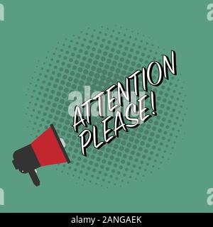 Megafono, altoparlante altoparlante Icona rotonda. Annuncio segno simbolo nell'angolo. Discorso di Star parlando del modello di bolla. Desi piana. Gn. Colore rosso. Blue Illustrazione Vettoriale