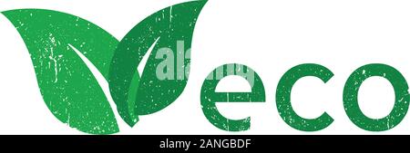 Verde foglia icona vettore. Simbolo eco. Prodotto naturale segno Illustrazione Vettoriale