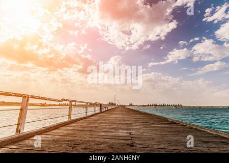 Il Molo Beachport è il secondo più lungo molo in Sud Australia Foto Stock