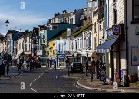 Brixham è una piccola cittadina di pescatori e parrocchia civile nel distretto di Torbay nella contea del Devon, nel sud-ovest dell'Inghilterra. La flotta da pesca, Foto Stock