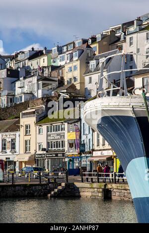 Brixham è una piccola cittadina di pescatori e parrocchia civile nel distretto di Torbay nella contea del Devon, nel sud-ovest dell'Inghilterra. La flotta da pesca, Foto Stock