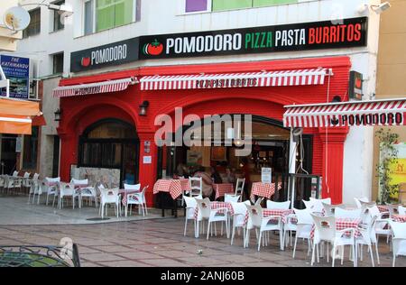 Malaga, Spagna. Xiii gen, 2020. Ristorante Pomodoro visto in Costa del Sol, Malaga. Credito: Keith Mayhew/SOPA Immagini/ZUMA filo/Alamy Live News Foto Stock