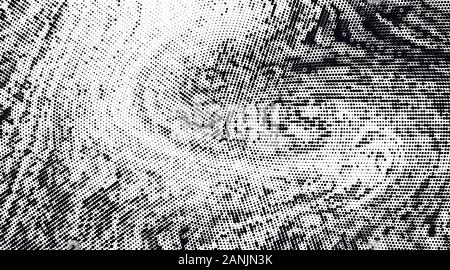 Monocromatico astratto modello halftone. Una linea morbida e dinamica.illustrazione vettoriale con punti Illustrazione Vettoriale