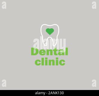 Template vettoriale - dente e silhouette cardiaca Illustrazione Vettoriale