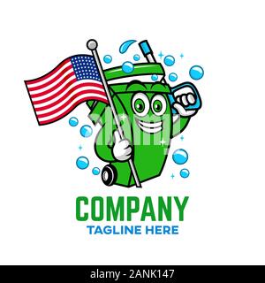 Modern American Patriot Cestino di logo. Illustrazione Vettoriale. Illustrazione Vettoriale