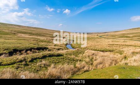 Yorkshire Dales paesaggio con la Stonesdale Beck, vicino al West Stonesdale, North Yorkshire, Inghilterra, Regno Unito Foto Stock