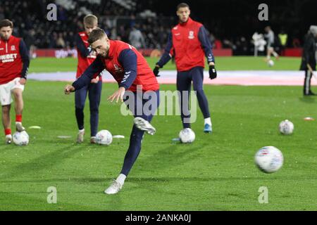 Londra, Regno Unito. Xvii gen, 2020. Adam Clayton di Middlesbrough si riscalda durante il cielo EFL scommessa match del campionato tra Fulham e Middlesbrough a Craven Cottage, Londra, Inghilterra il 17 gennaio 2020. Foto di Ken scintille. Solo uso editoriale, è richiesta una licenza per uso commerciale. Nessun uso in scommesse, giochi o un singolo giocatore/club/league pubblicazioni. Credit: UK Sports Pics Ltd/Alamy Live News Foto Stock