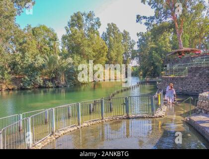 Vista sul fiume Jordan nel nord di Israele Foto Stock