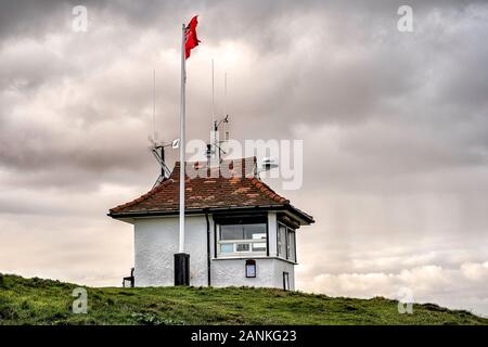 Coast Watch Station ex Old Coastguard Lookout su Skelding Hill, Sheringham Golf Course, nord Norfolk, Regno Unito Foto Stock