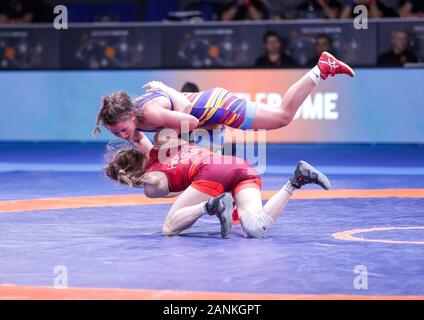 Roma, Italia, 17 gen 2020, Sarah ann hildebrandt (USA) vs emilia alina vuc (Romania) categoria 50 kg durante il 1° Serie Classifica Torneo Internazionale - Day3 - Wrestling - Credito: LPS/Luigi Mariani/Alamy Live News Foto Stock