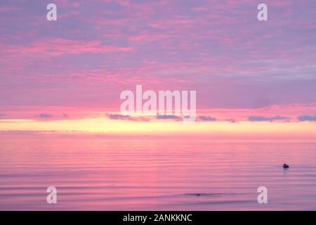 Meraviglioso tramonto a Santa Marinella, Roma, Italia Foto Stock