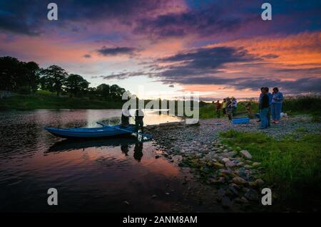 A " pesca " ora chiuso la stazione di compensazione a Norham Boathouse 'Canny' che è stata l'ultima rete a pesca Norham sul fiume Tweed Foto Stock