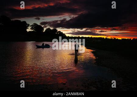 A " pesca " ora chiuso la stazione di compensazione a Norham Boathouse 'Canny' che è stata l'ultima rete a pesca Norham sul fiume Tweed Foto Stock