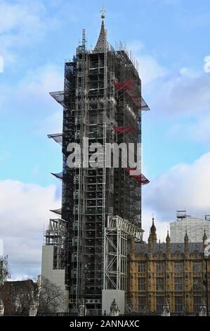 Big Ben Bong per Brexit. Boris Johnson ha dato fino a rendere il Big Ben Bong per Brexit accusando il Parlamento di bloccare la sua offerta per celebrare il Regno Unito la partenza dalla UE. Big Ben, le Houses of Parliament, Westminster, London. Regno Unito Foto Stock