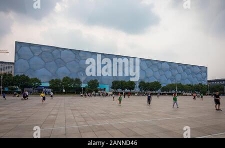 La Beijing National Aquatics Centre, noto anche come il Cubo d'acqua, Pechino, Cina Foto Stock