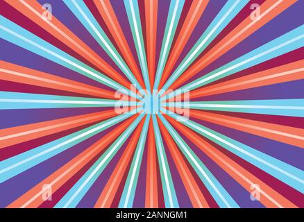 Abstract con sfondo viola, blu e rosso raggi. Illustrazione Vettoriale