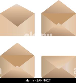 Web icone aprire e chiudere le buste su sfondo bianco. Illustrazione Vettoriale